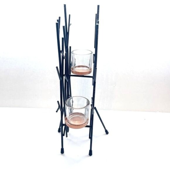 Partylite Twinkling Twigs Centerpiece 13" Iron Candle Holder Medium Rare Retired - Picture 3 of 8